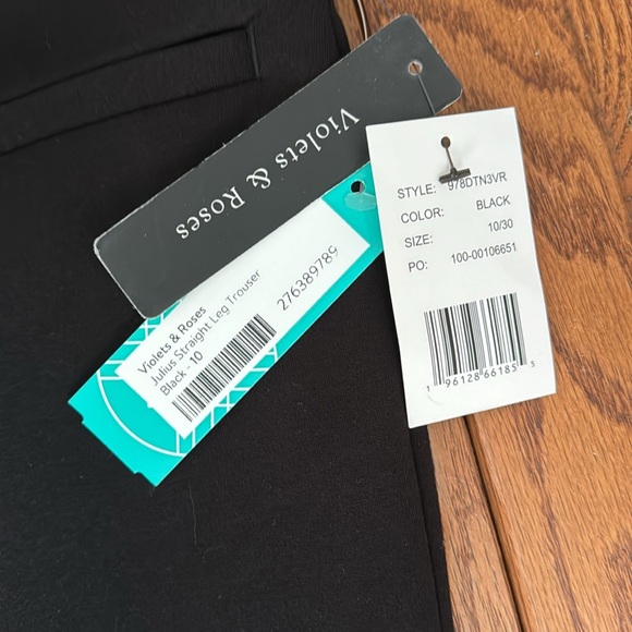 Violets and Roses Julius Straight Leg Trouser, black. Size 10/30 - Picture 2 of 5